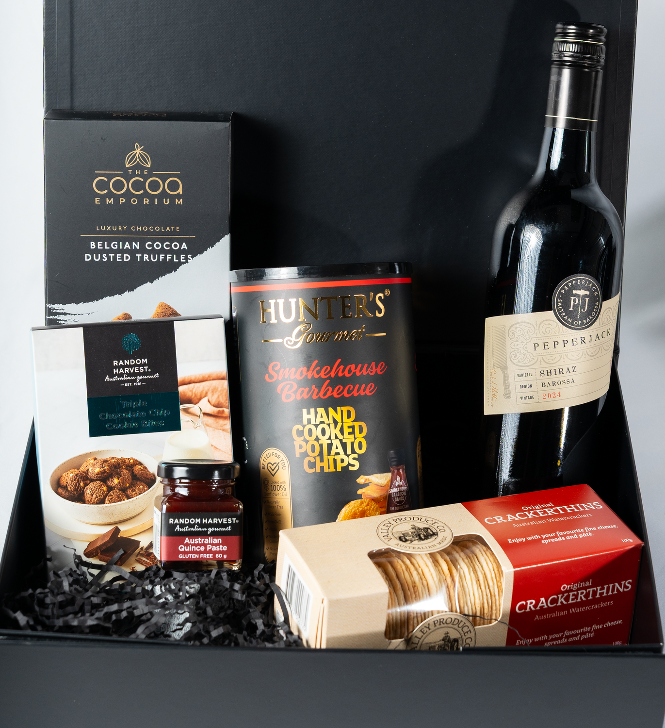 Chocolate, Cracker and Red wine