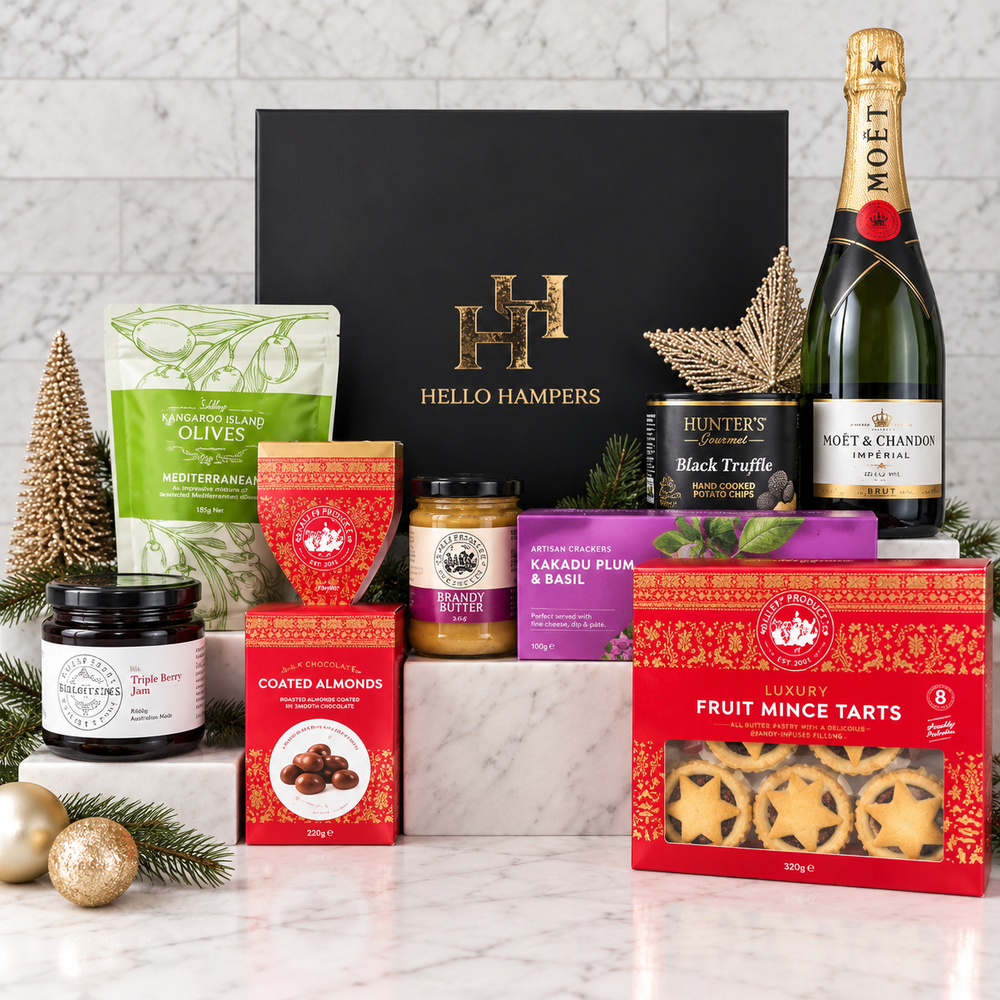 Moët & Chandon Christmas Champagne & Treats Hamper by Hello Hampers